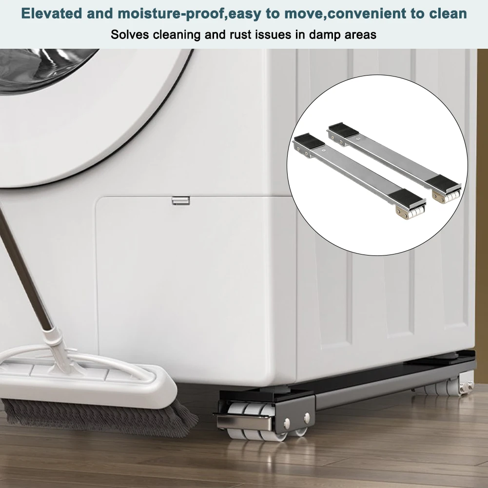 Transport Roles Washing Machine Base Frame Shockproof Pad Height Bracket Wheels Mobile Base Furniture Shock- Proof Support