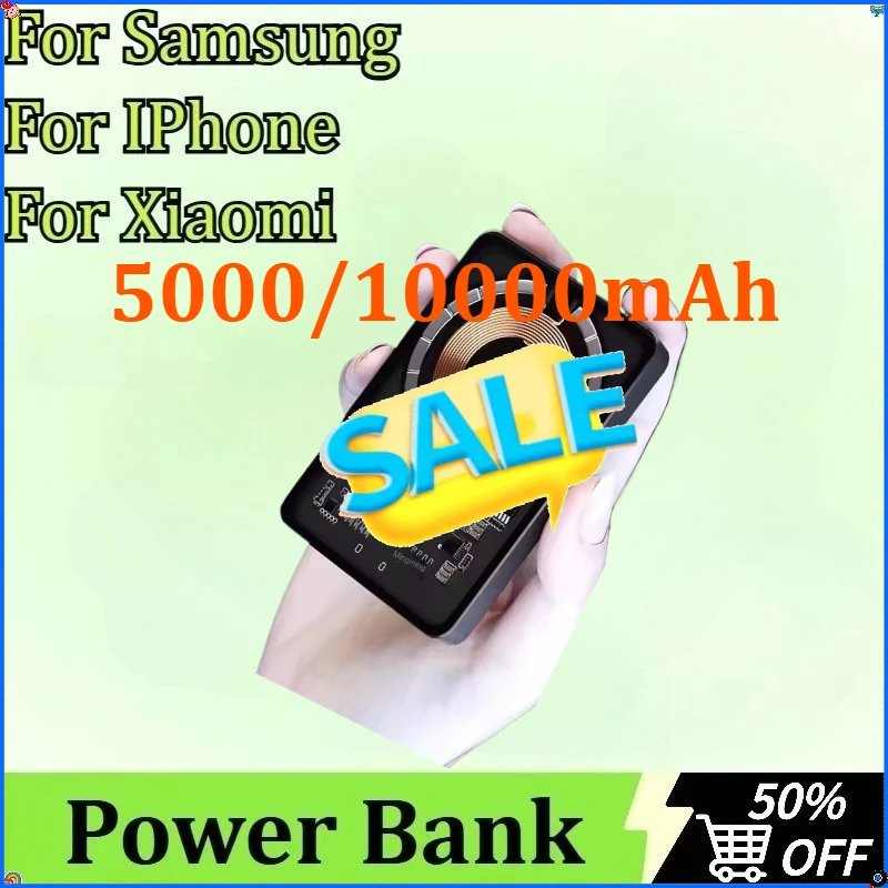 حافظة لهاتف سامسونج آيفون لهاتف Xiaomi Macsafe Powerbank Magsafe باور بانك 5000/10000 مللي أمبير في الساعة للبطارية الخارجية اللاسلكية المغناطيسية