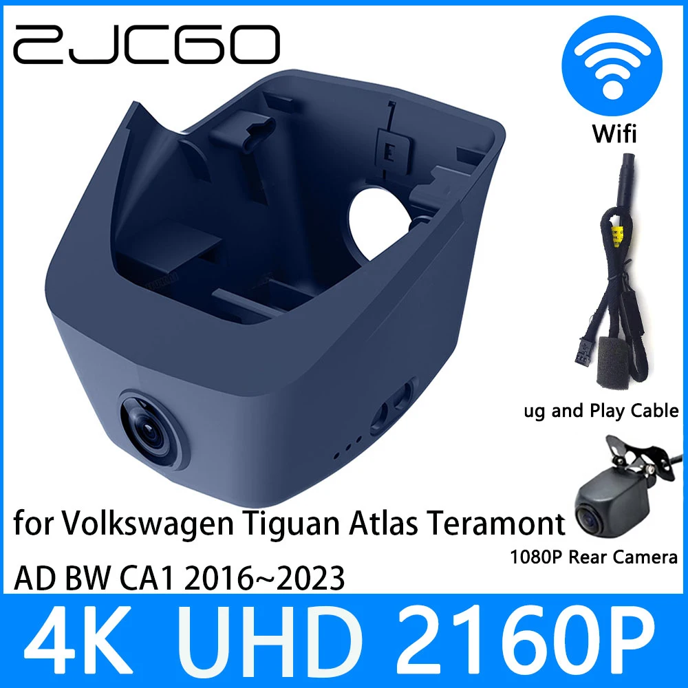 ZJCGO Dash Cam 4K UHD 2160P Car Video Recorder DVR Night Vision for Volkswagen Tiguan Atlas Teramont AD BW CA1 2016~2023