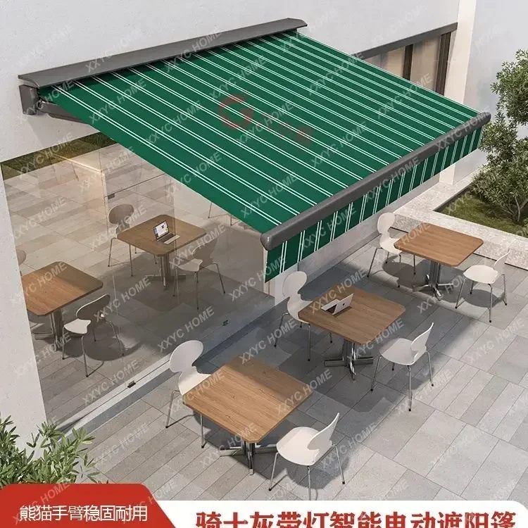 Electric telescopic canopy aluminum alloy door head courtyard villa terrace outdoor awning