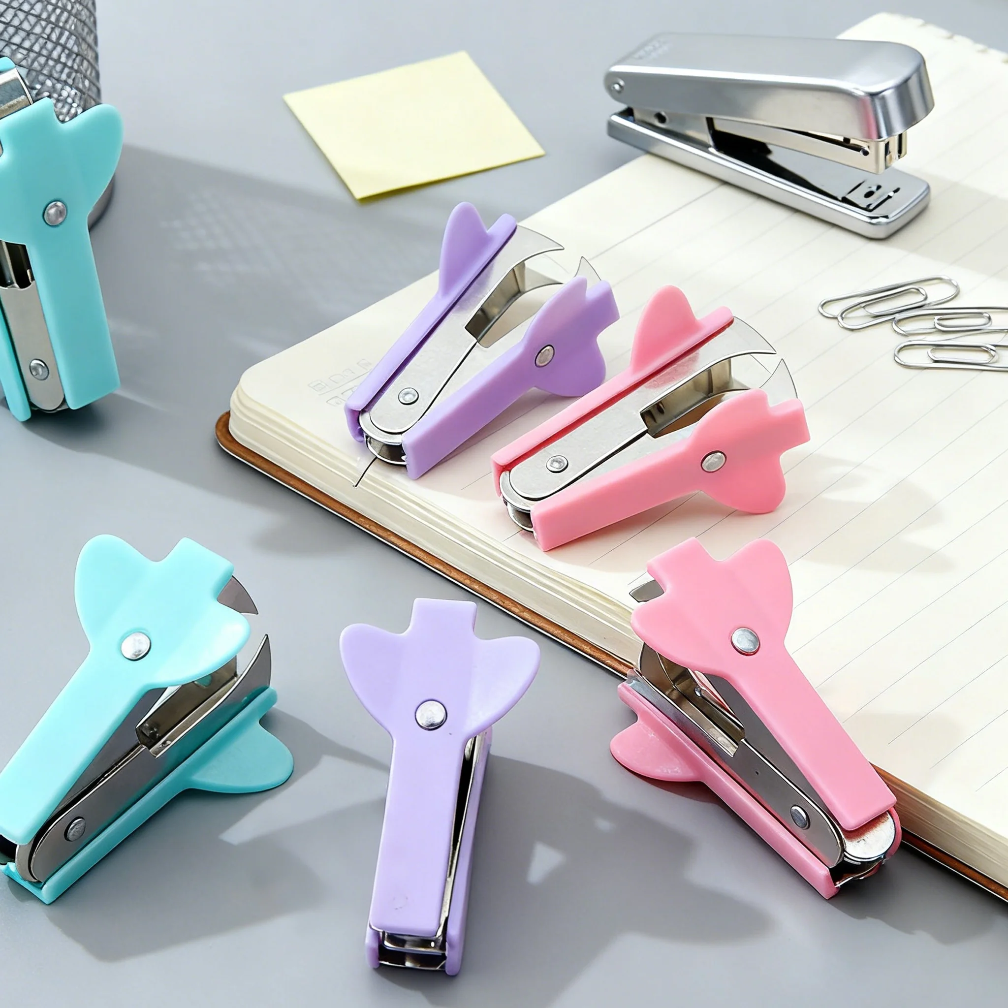 Macaron Color Portable Staple Remover - Easy-to-Use Small Pull-Out Staples Tool for Students & Office