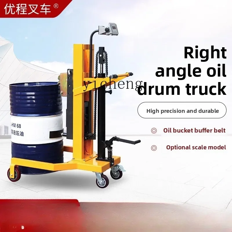 

ZK Hydraulic Drum Transport Cart Plastic Iron Drum Lifting Loading and Unloading Cart Round Drum Hand Push Cart