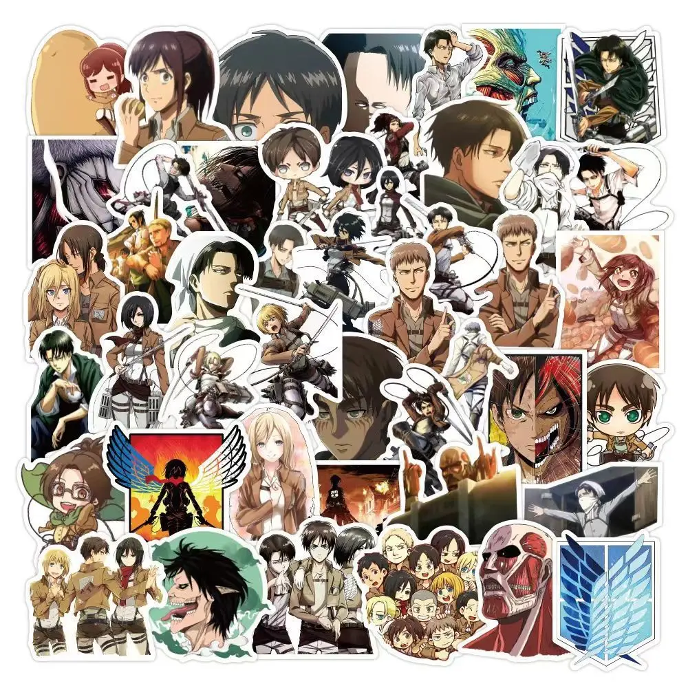 50 Stück Anime Attack on Titan Graffiti Wasserfeste Dekor-Aufkleber für Gepäck & Notizbuch