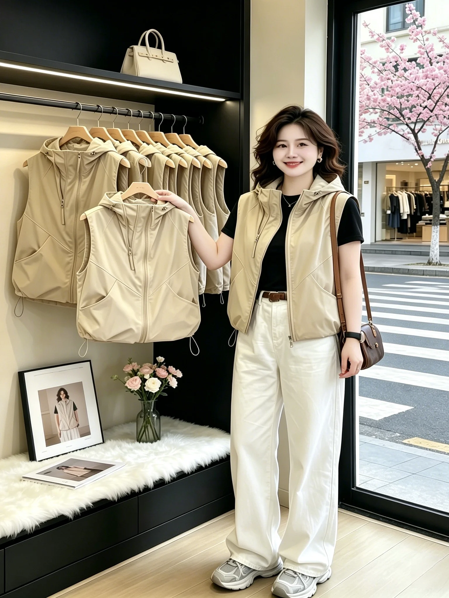 

Unique Fashionable Summer New Women's Jacket Loose Casual Sportswear Versatile Breathable Zipper Design Hooded Vest for Daily...