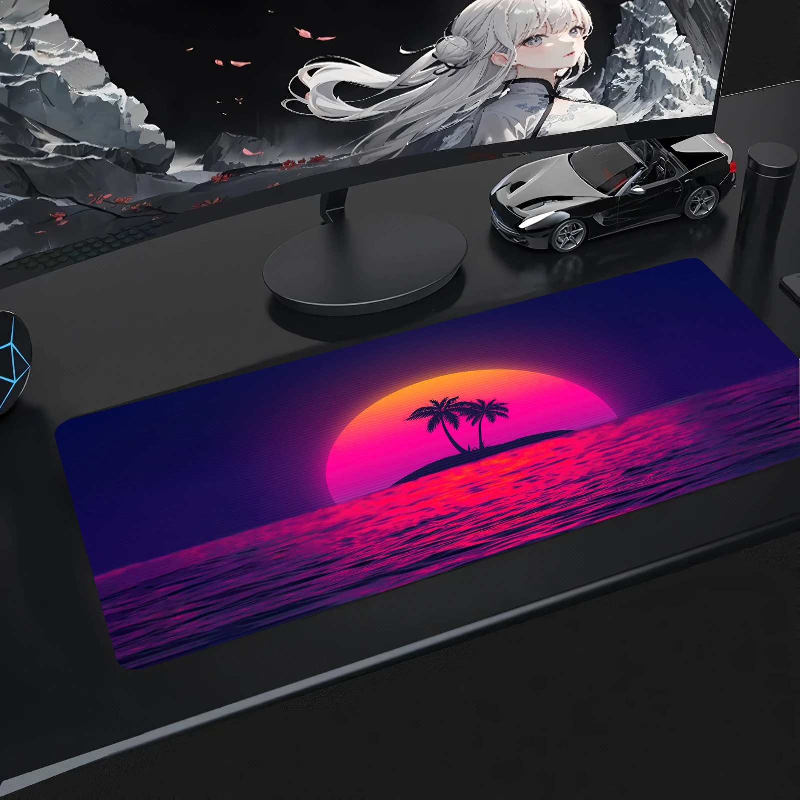 Neon Sunrise Large Size Non-slip Rubber Mouse Pads XXL Computer Gaming Accessories Keyboard Desktop Decorations Mats for Offices