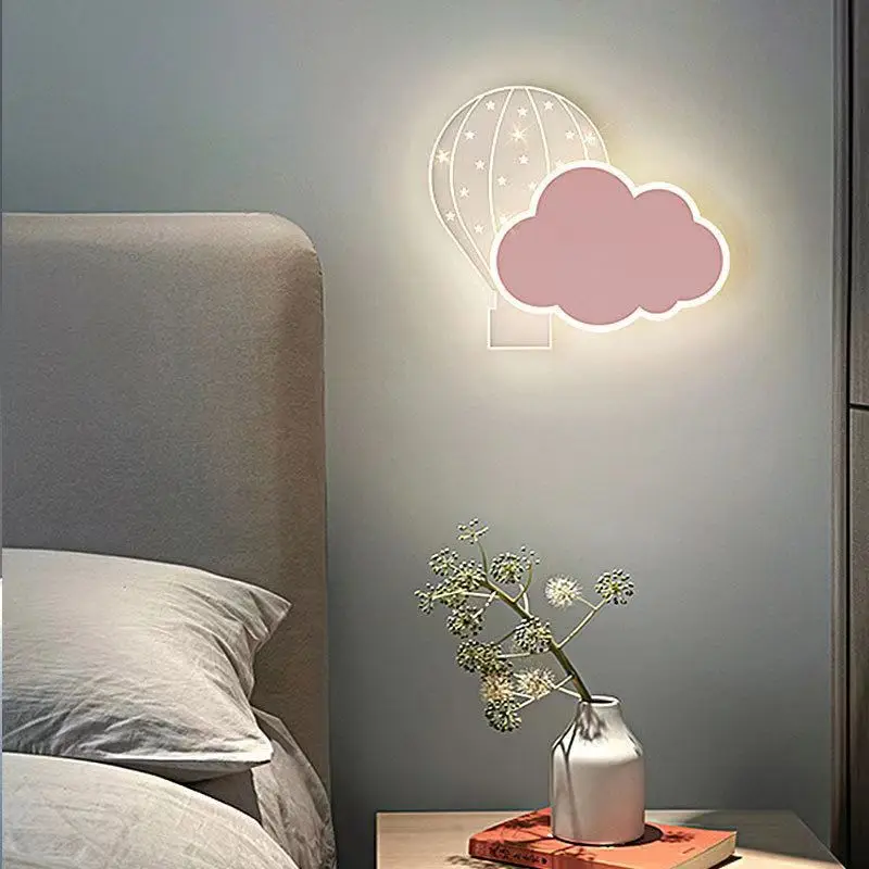 Cartoon Muur Lamp Voor Kinderkamer Gangpad Creatieve Rocket Butterfly Cloud Star Sconces Slaapkamer Nachtkastje Nachtlampje Jongens Meisjes