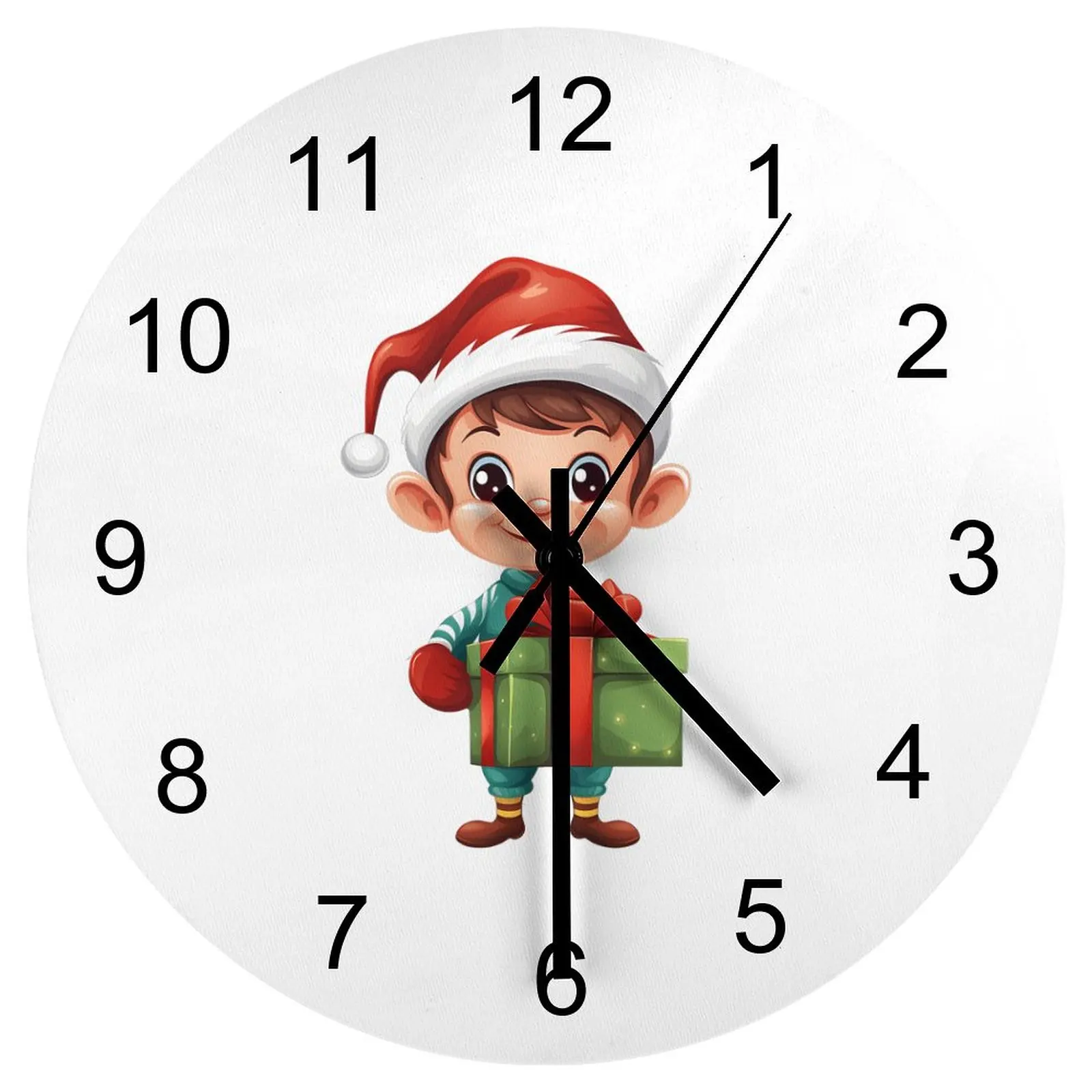 

Hallway Wall Clock Christmas cartoon kids Clocks 12 inch Mute Fashion Round Multicolor 3D Display Fantasy