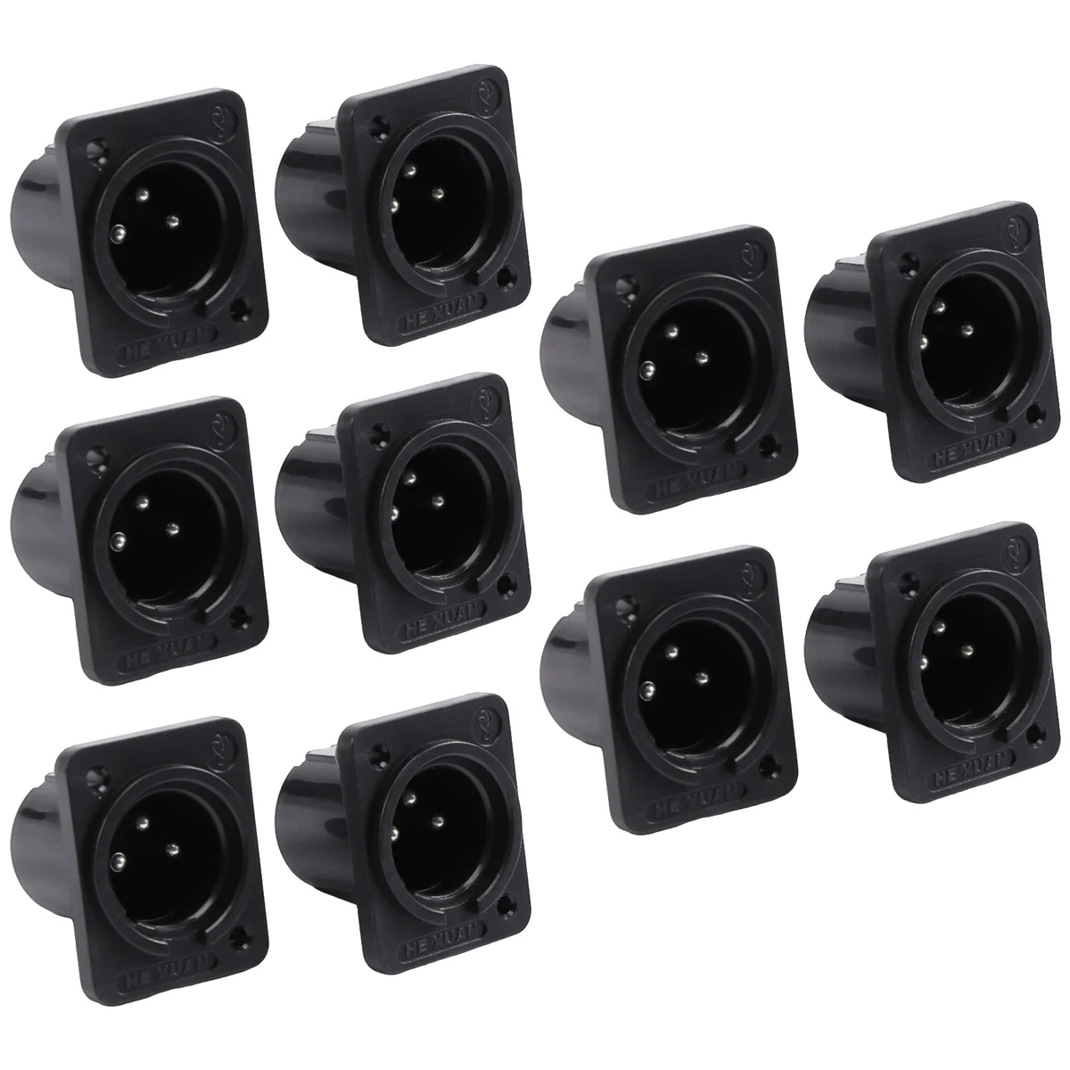 New XLR Male Plug Straight Terminal Panel Mounted Connector 10 Pieces