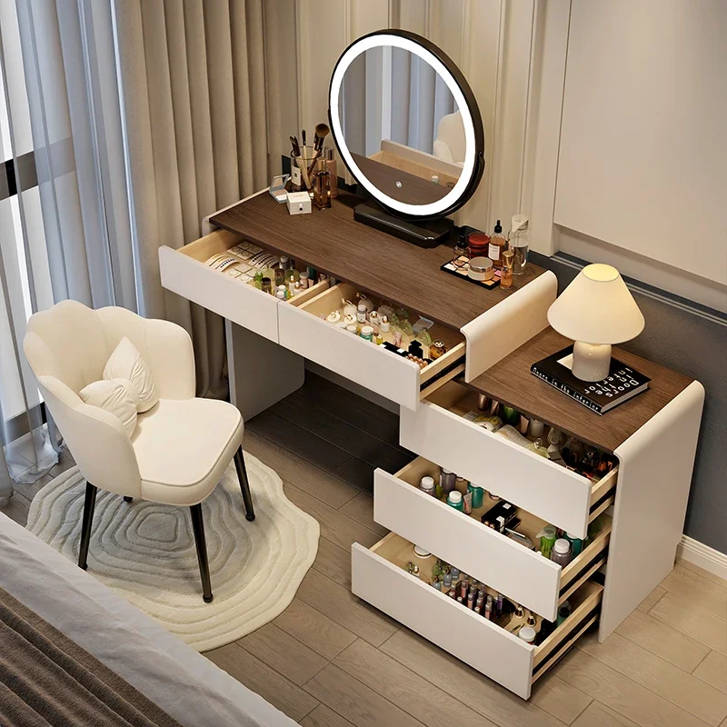 Dressing Table Bedroom Mirror Vanity Table Chair Modern Study Organizer Soild Wood Dressers Service Penteadeira Trendy Furniture