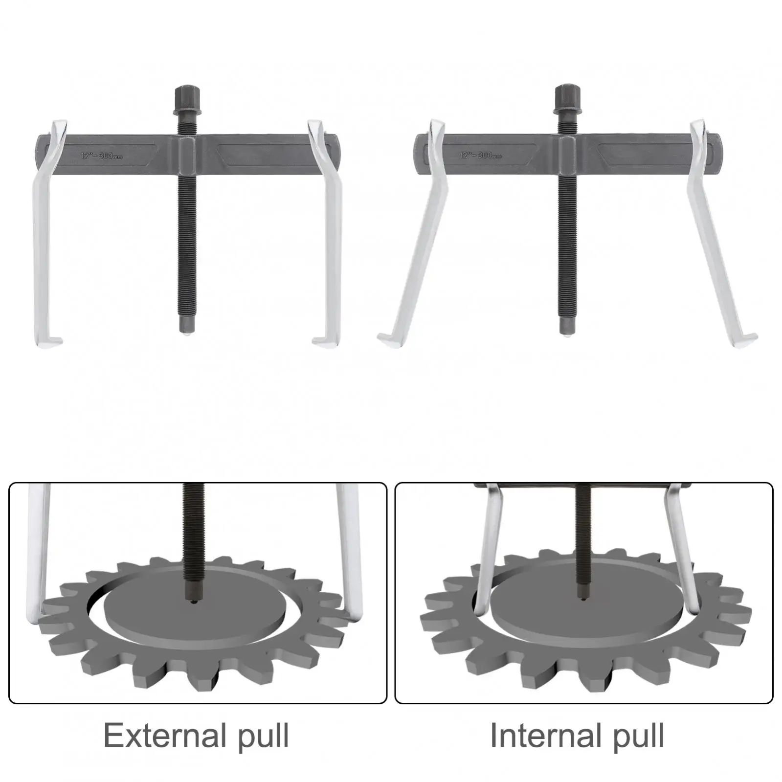 

12 inch 300 mm Chrome Vanadium Steel Separate Lifting Device Strengthen Bearing Puller Two Jaws Heavy Duty Jaw Pullers