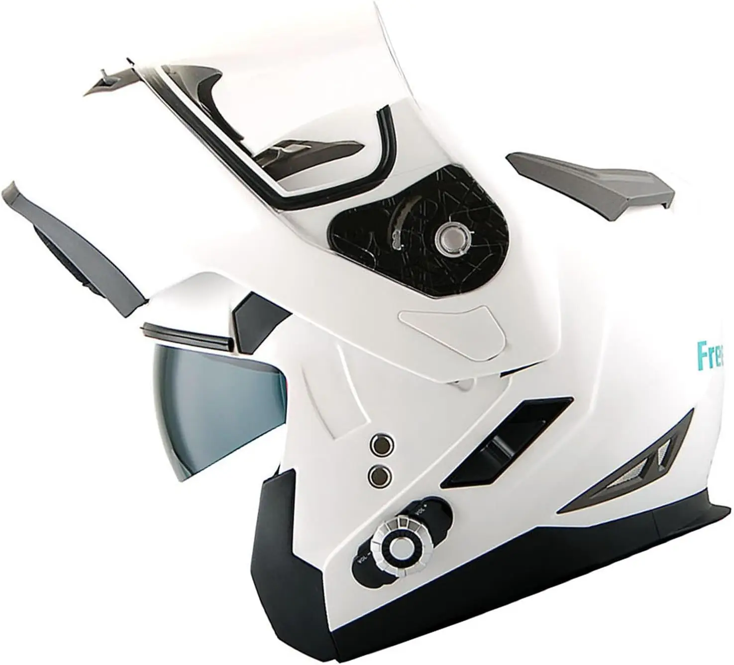 

Motorcycle Bluetooth Helmet Modular Flip up Full Face Dual Visor Integrated Bluetooth Intercom Headset