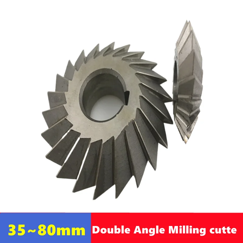

HSSM2 Double angle milling cutter with a diameter of 35 45 60 75 80mm and 30 45 60 75 90 degrees is used for milling steel parts
