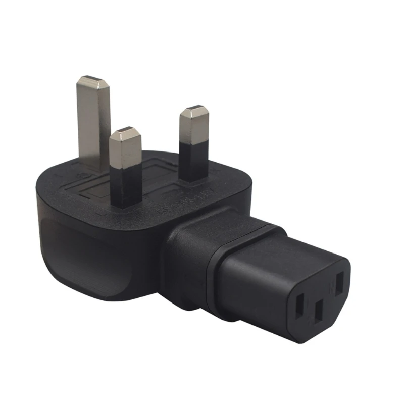 UK to IEC320 C13 Male to Female Power Adapter Right Side Bend PVC Constructions