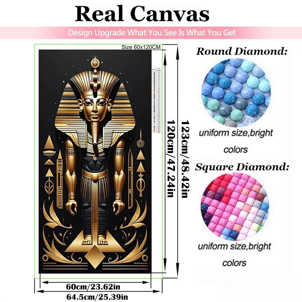 Ancient Egyptian Pharaoh Gold Diy Diamond Painting New Collection Full Square Round Diamond Mosaic Cross Stitch Kits Home Decor