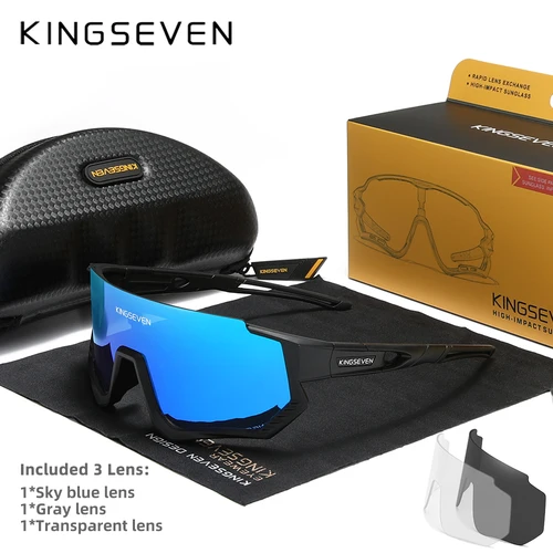 Imagen 2 del producto KINGSEVEN nuevas gafas de sol de ciclismo para hombres, gafas deportivas para mujeres, gafas para bicicleta de montaña UV400, gafas de protección polarizadas para pesca al aire libre