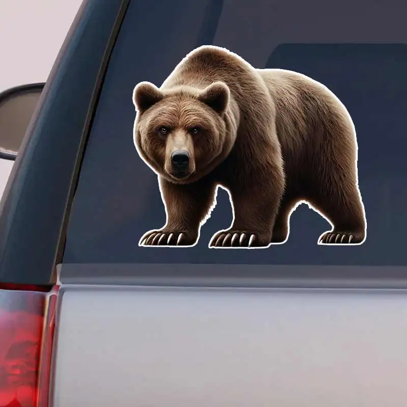 Brown Bear Car Stickers Decal Vinyl Detachable Waterproof Outdoor Car Bumper Window Notebook Computer Decoration Auto Parts Y377