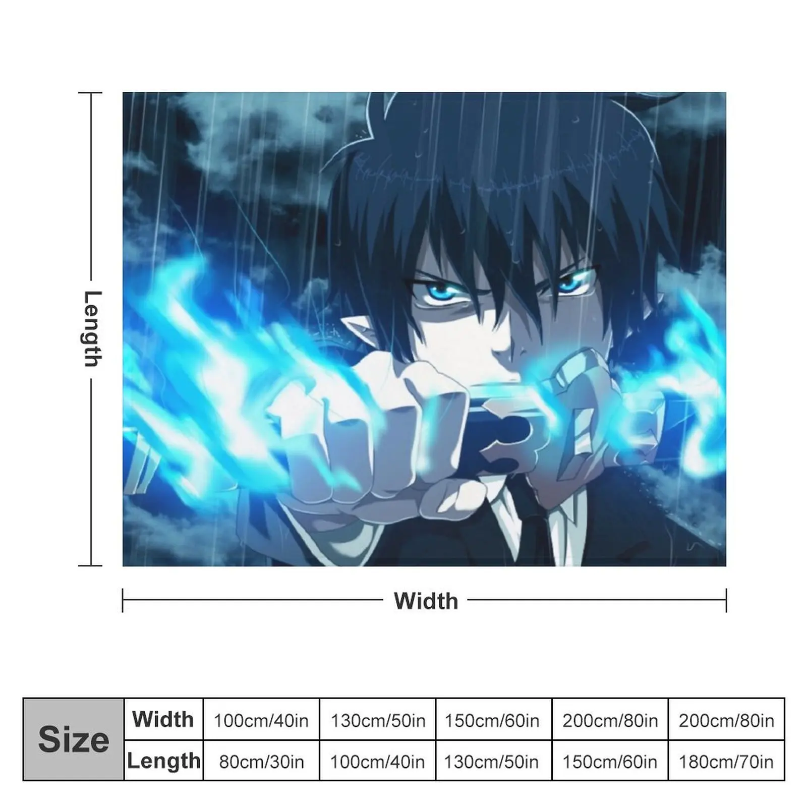 Blue Exorcist 3 Throw Blanket Decorative Sofa Fashion Sofas Giant Sofa decorative Blankets