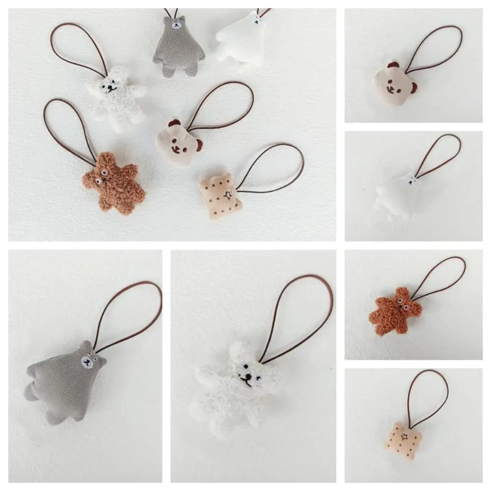 Cookie Bear Bag Pendant Bag Match Accessories Bag Charms Cue Backpack Decoration Stuffed Korean Style Animal Lanyard Children