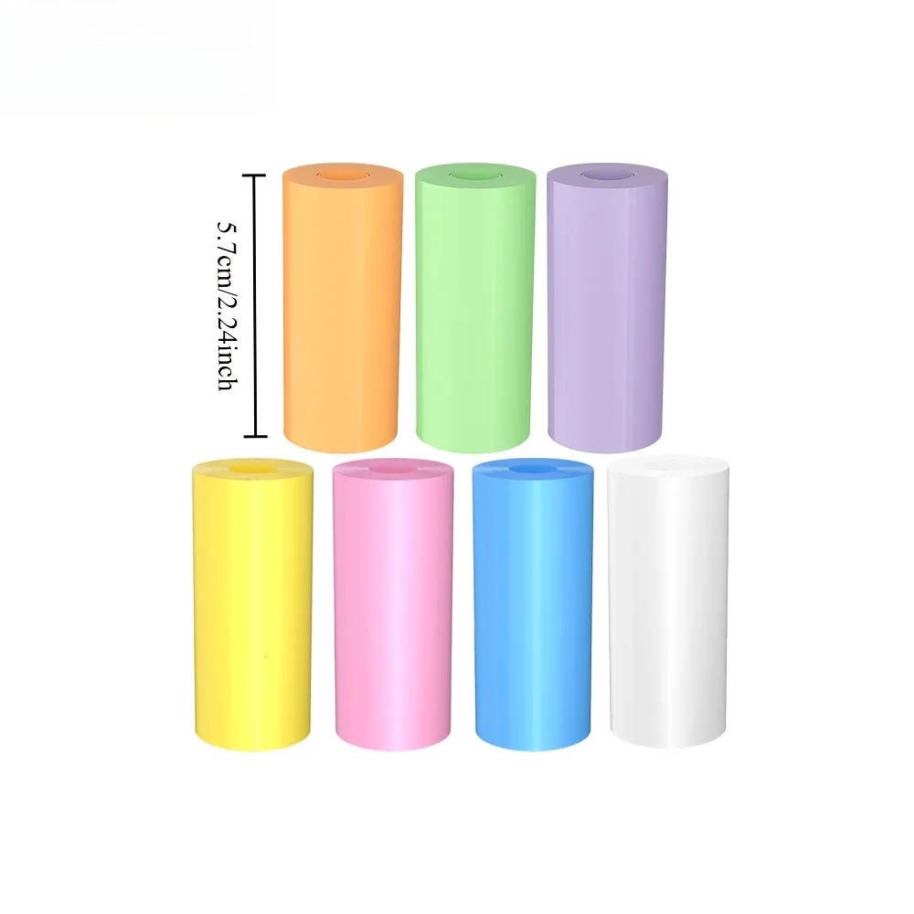 ورق صور صغير للطابعة الحرارية، 57 مم × 25 مم، متوافق مع معظم الكاميرات الفورية، لفات من الورق الحراري الملون