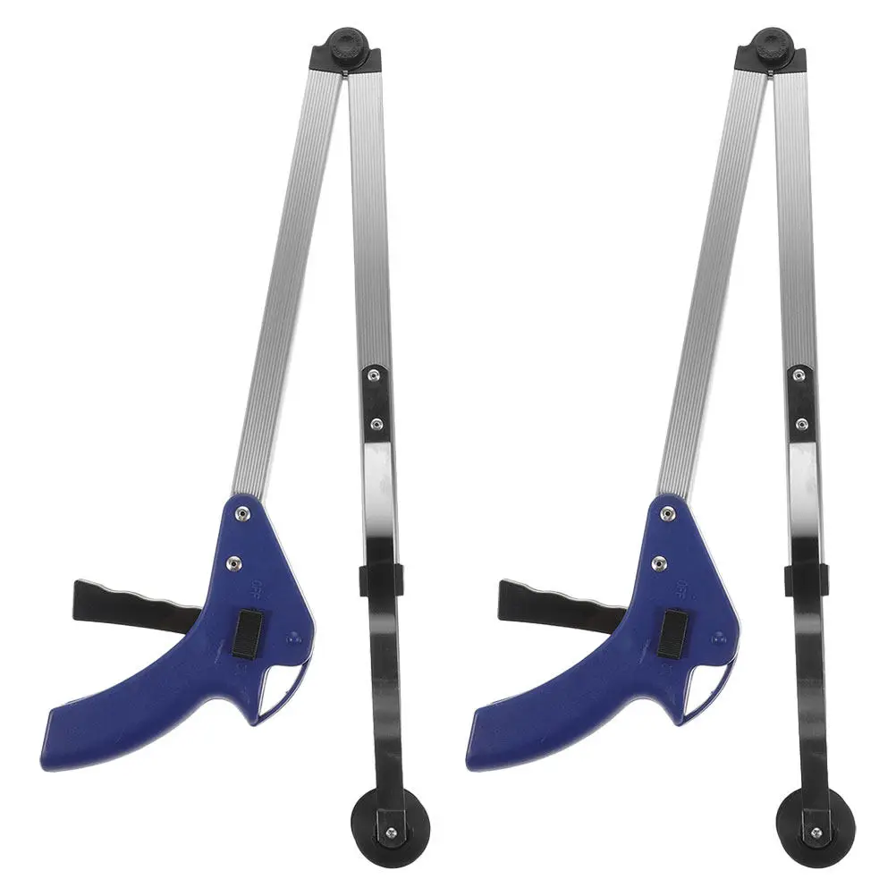 

2pcs Aluminum Alloy Folding Trash Picker Grabber Tool For Elderly Disabled Long Reach Reusable Litter Pickup Clamps Garbage