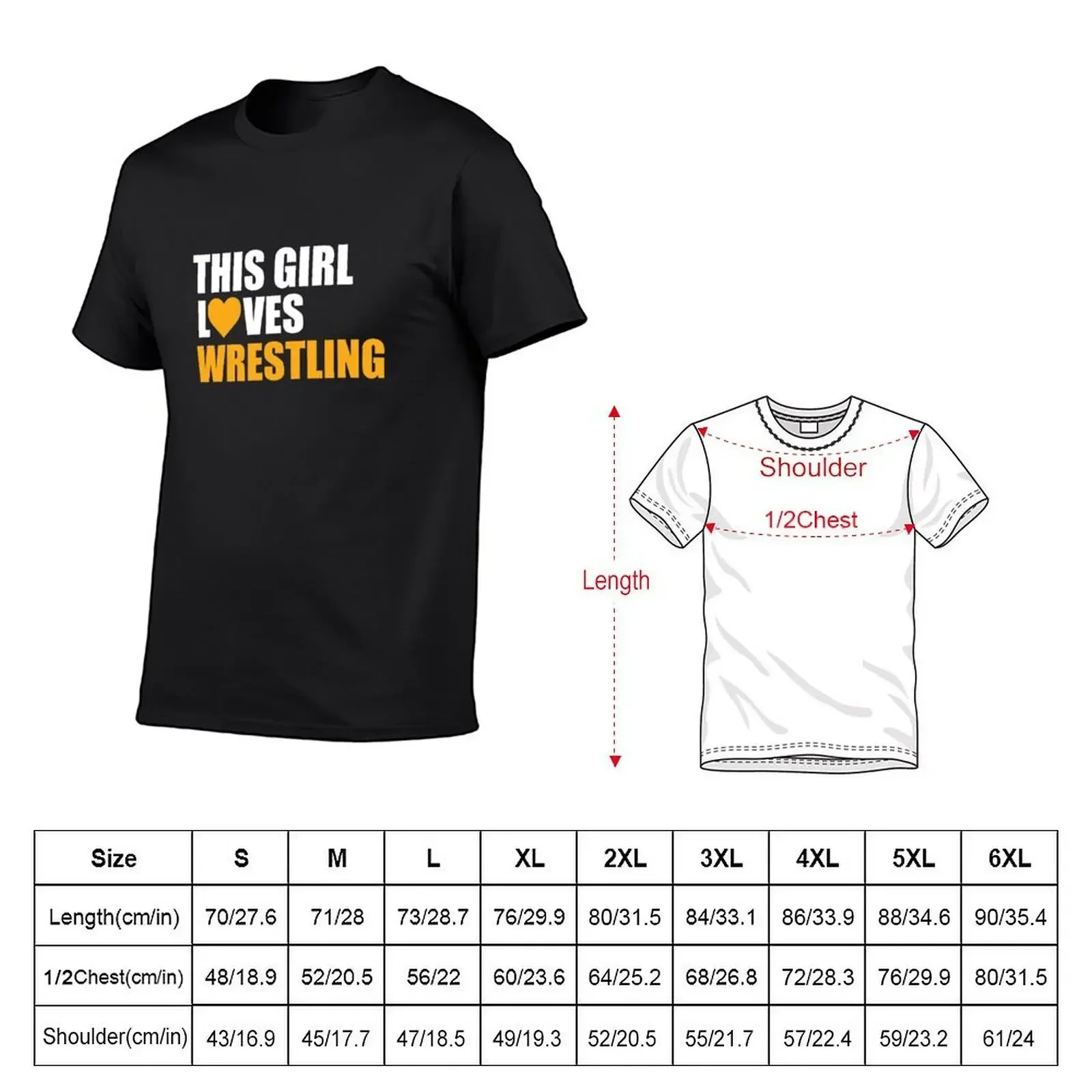 Funny Wrestling Design This girl love wrestling T-Shirt summer clothes cotton graphic tees mens t shirts