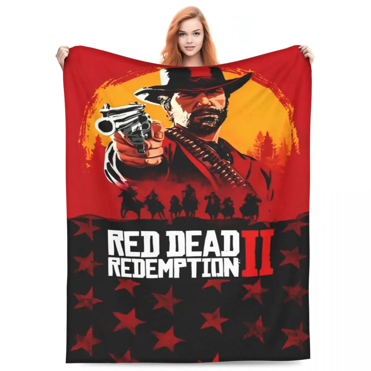 Red Dead Redemptions 2 Game Blankets Lightweight Thin Fleece Healing Present Throw Blanket Plush Thin Quilt