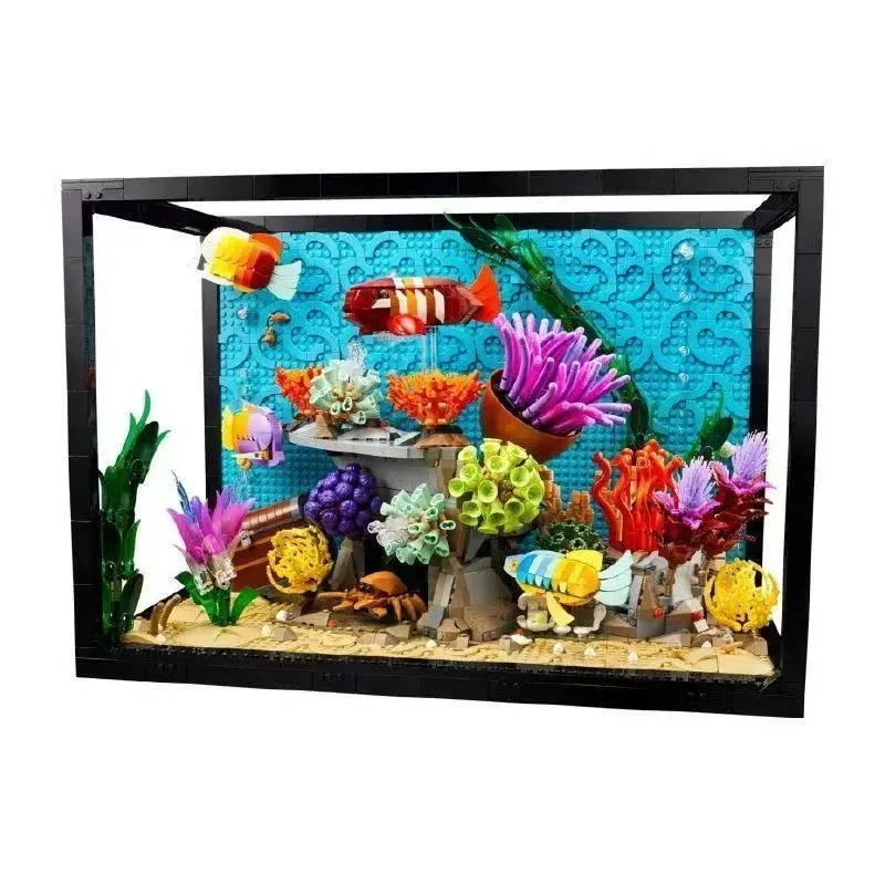 10366 Kinderen Educatief Speelgoed Bouwstenen Tropisch Aquarium Aquarium Model Oceaan Dier 4154 Stuks Monteren Vakantie Cadeau jongen