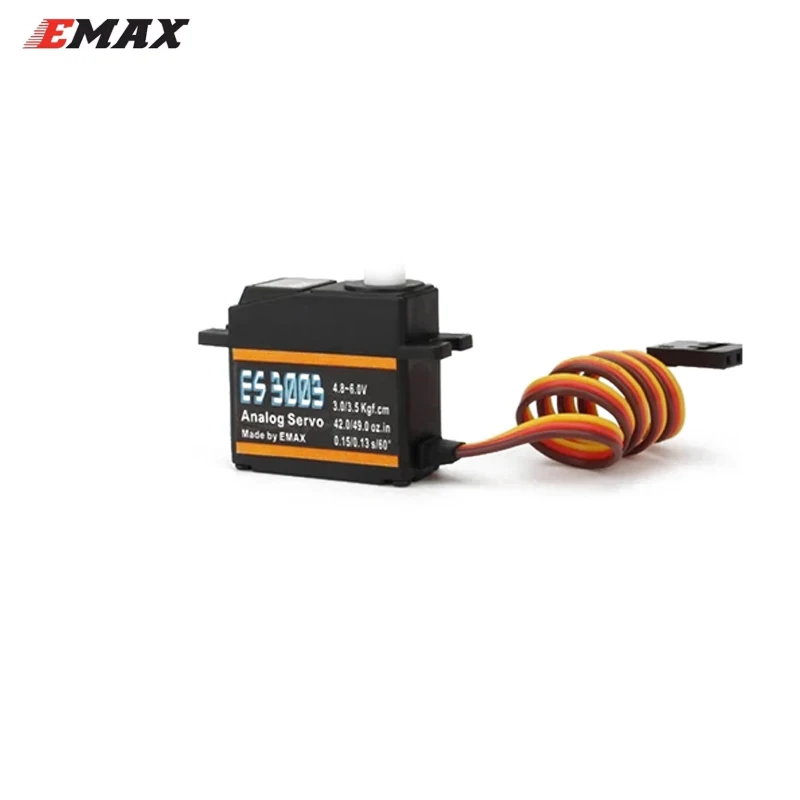 EMAX ES3003 Servo analógico de plástico 17,5g Servo impermeable con engranajes para RC coche helicóptero barco avión Accesorios