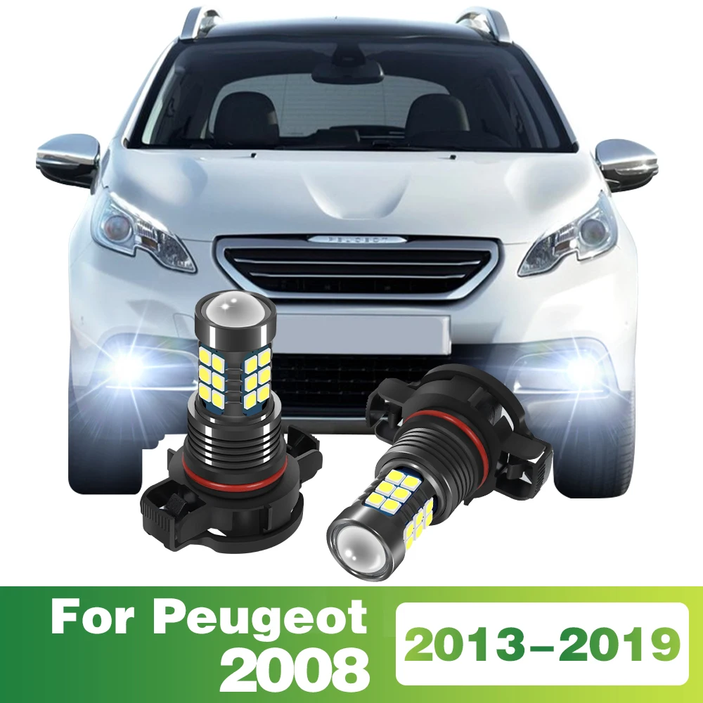 

2 Pcs LED Lamp Car Front Fog Light For Peugeot 2008 2013 2014 2015 2016 2017 2018 2019 Accessories