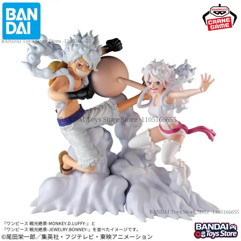 Bandai Original Banpresto One Piece Senkou Zekkei Gear 5 Nika Luffy Jewelry Bonney Figure Set Action Figures Anime Figuras Toys