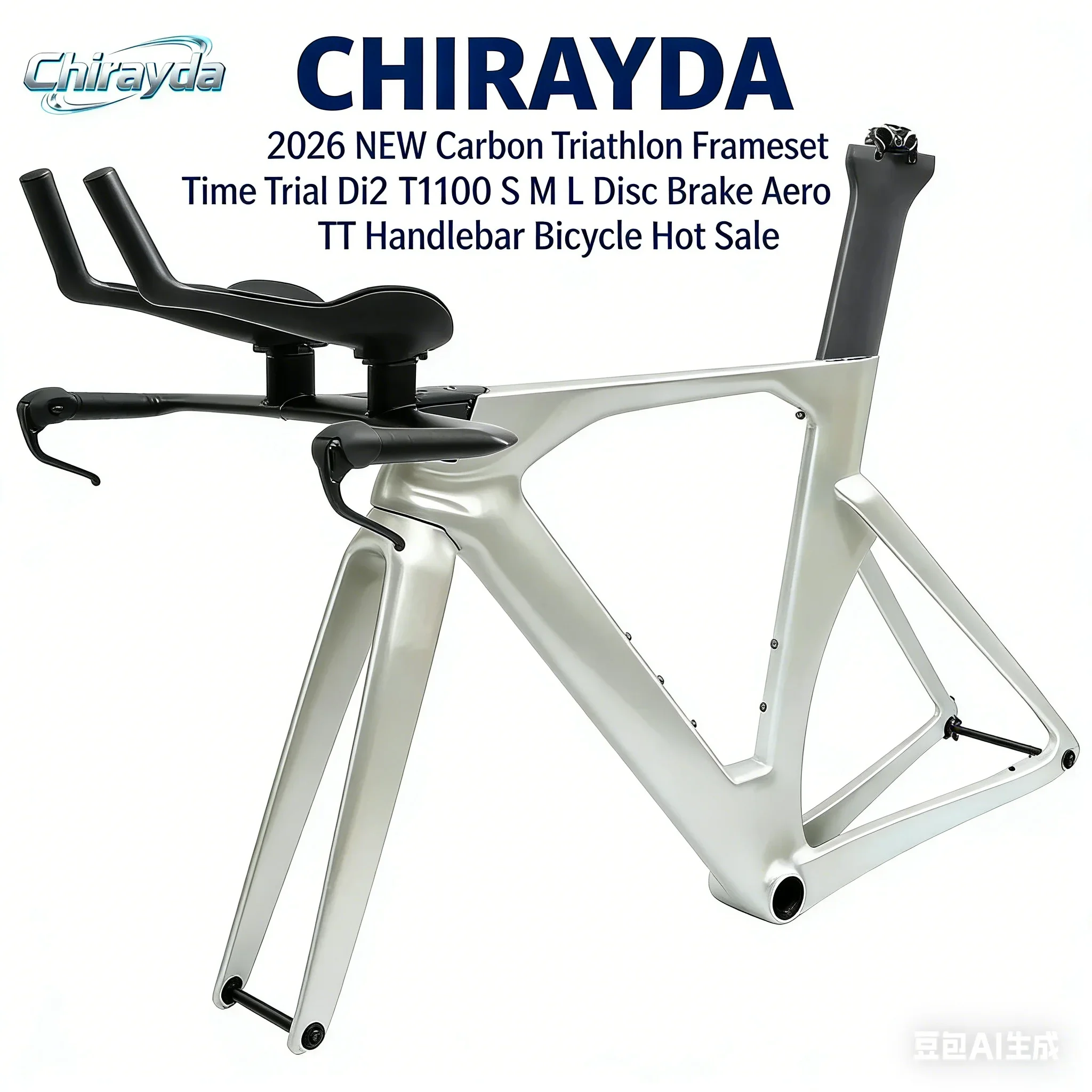 

CHIRAYDA 2026NEW T1100 Toray Carbon Fiber Triathlon Frameset For Time Trial Di2 BB386 Disc Brake Aero Handlebar Bicycle Hot Sale