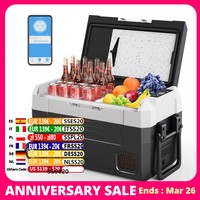KROAK Car Refrigerator 12V 24V RV Car Fridge Dual Zone APP Control 35L 45L 55L Portable Refrigerator Freezer for Camping Travel