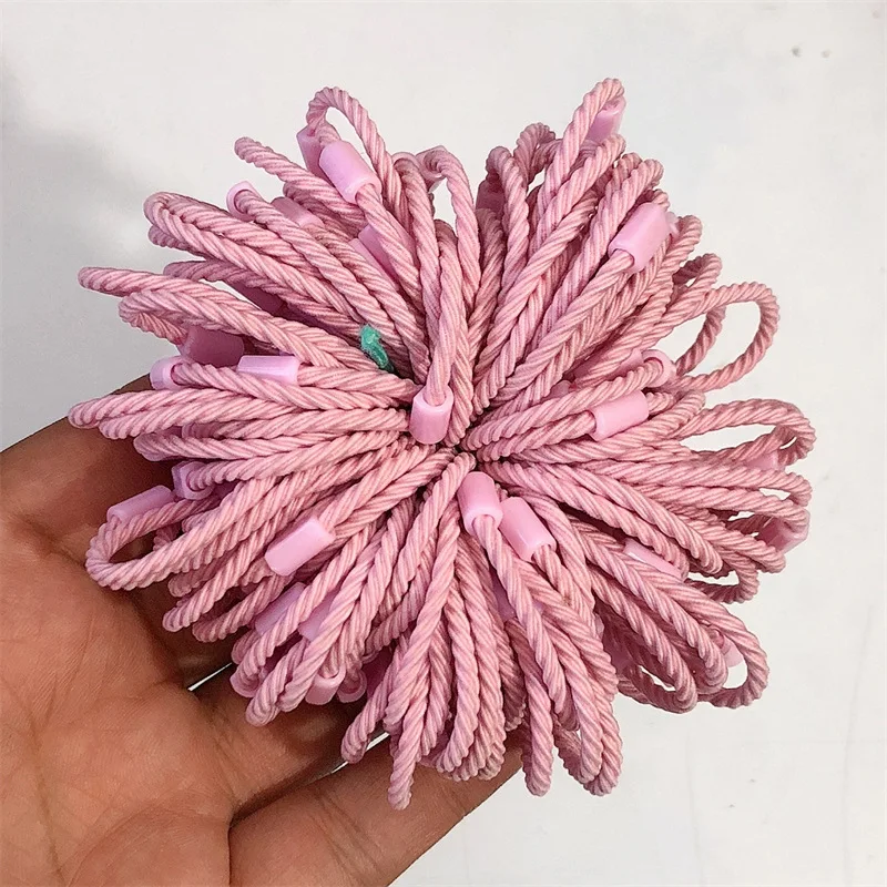 50/100 pezzi elastico in gomma per donne ragazze cravatta nera per capelli bambini bambini coda di cavallo accessori per capelli forniture per la creazione di gioielli