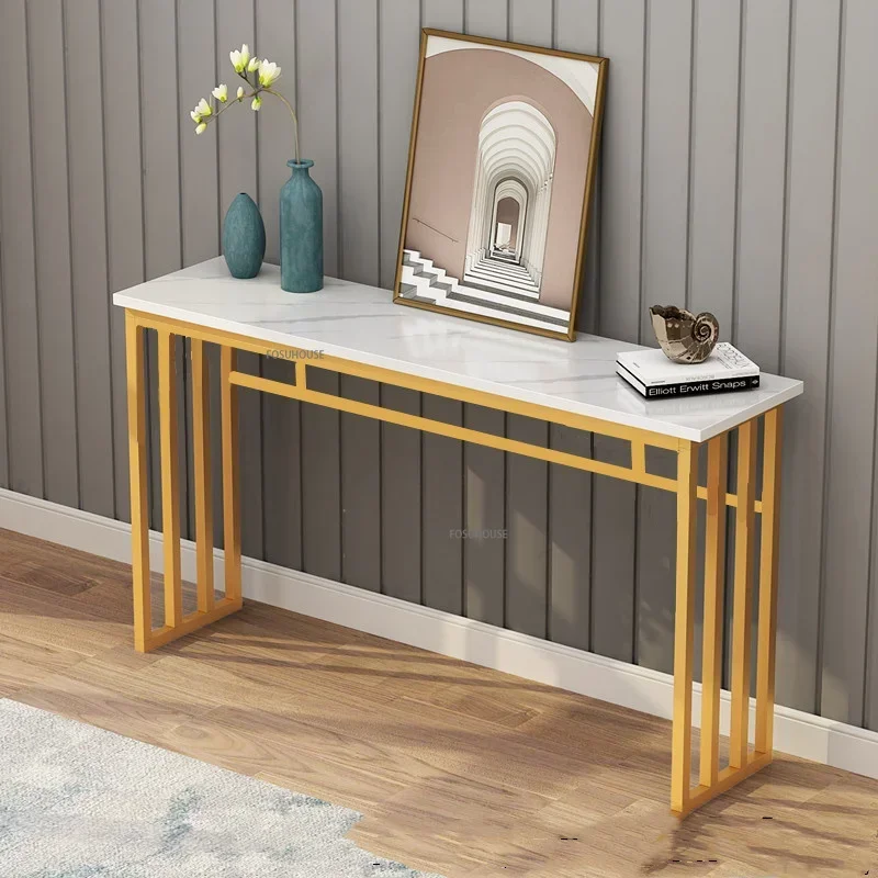 Simple Wrought Iron Console Table home Entry door Hallway Aisle Narrow Table Nordic Console Table for Living Room Furniture