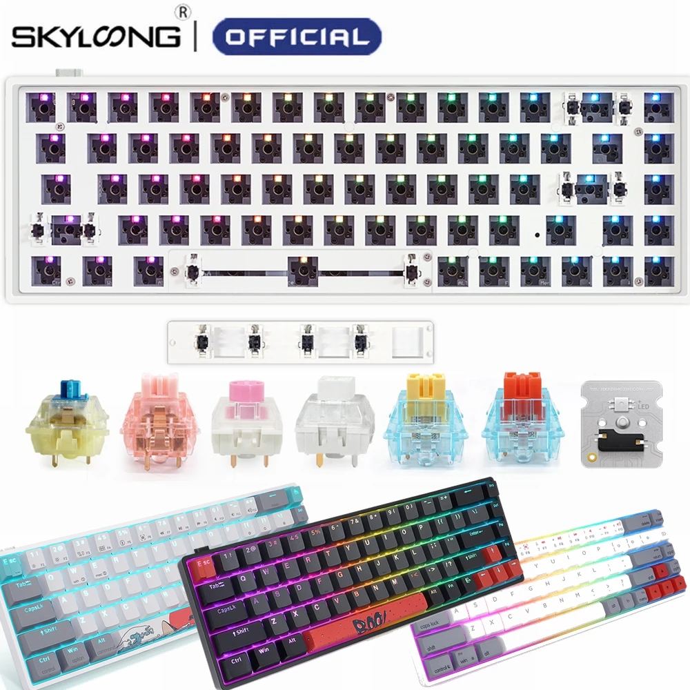 SKYLOONG Mechanical Keyboard Kit GK68 GK68X GK68XS 65% Custom DIY Wired Bluetooth Hotswap Switchs Replacable Space RGB Keyboards