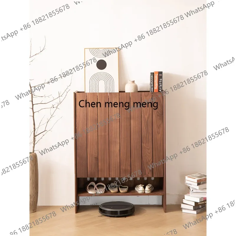 

Black walnut shoe cabinet Solid wood shoe cabinet Door solid wood large capacity shoe cabinet Customization