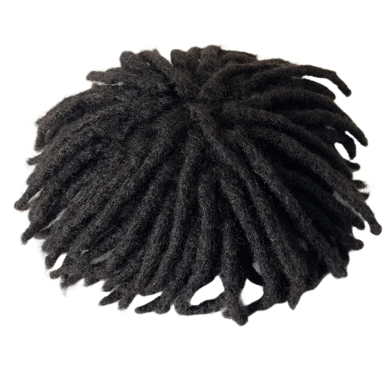 Hot Sale Mongolian Virgin Human Hair Hairpiece #1b Natural Black Color Full Lace Toupee Dreadlocks Unit for Men