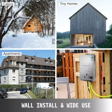 سخان مياه محمول بدون خزان سعة 18 لترًا - نظام مياه ساخن فوري بغاز البروبان مع طقم دش للتخييم والمركبات الترفيهية والاستخدام الخارجي)