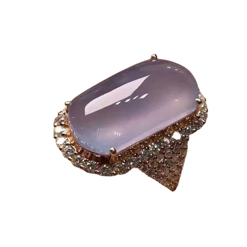 Large Oval Amethyst Gem Ring Rose Gold Color Wedding Ring For Women Micro-inlaid Zircon Ring Party Jewelry Engagement Ring