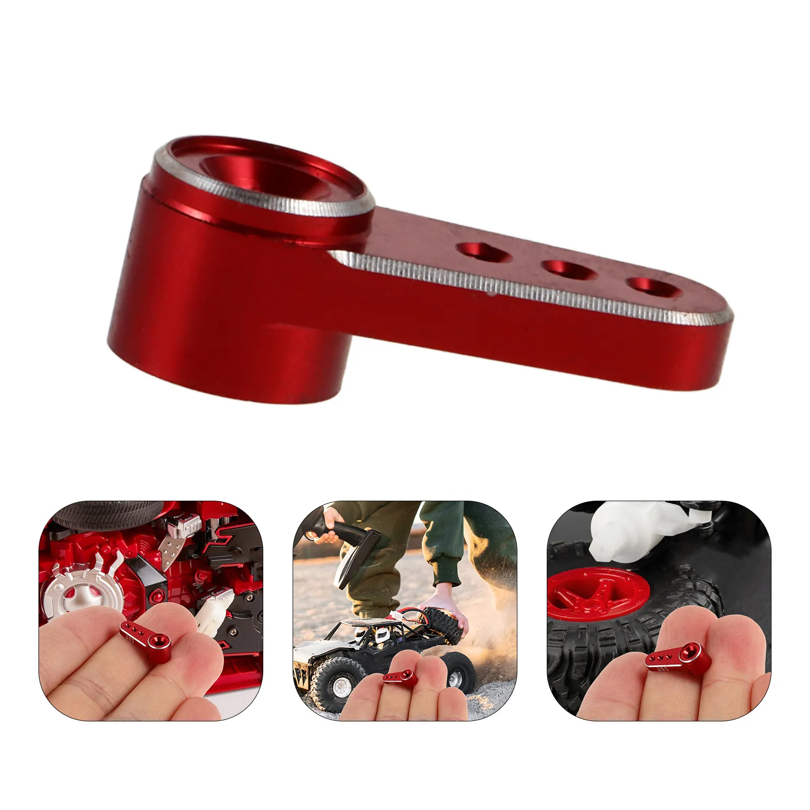 

Replacement Aluminum Alloy 15T Servo Arm Steering Arm Compatible for Scx24 Rc Truck Remote Control Crawler Accessory