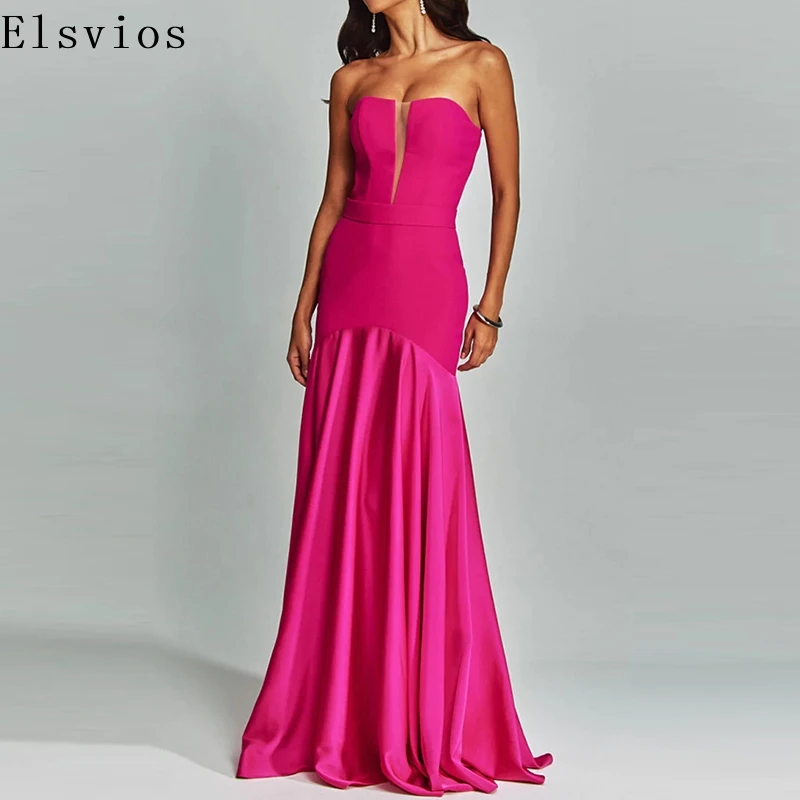 

Luxury Strapless Slim Long Evening Dress New Summer Off Shoulder Tube Top Temperament Party Dress Elegant Bag Hips Maxi Dress