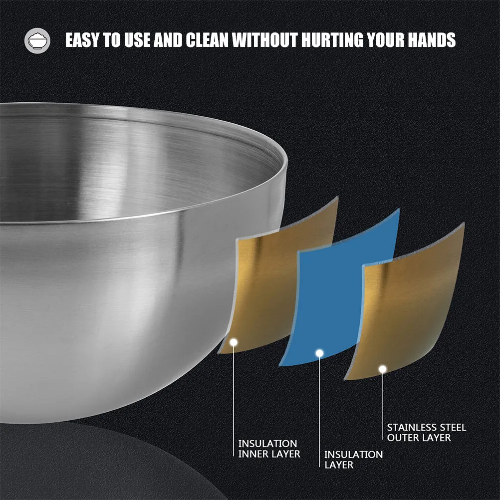 

3 шт., миски для смешивания из нержавеющей стали, большой органайзер для хранения продуктов питания для супа, лапши, салата, кухонные принадлежности, миски для приготовления пищи, штабелируемые