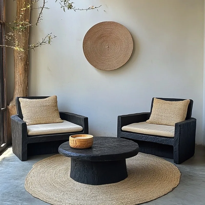 مجموعات أثاث الحدائق البلاستيكية الرجعية المفروشات حديقة أثاث الحدائق مجموعات النسيج البلاستيك جياردينو أريدو أثاث الفناء #1