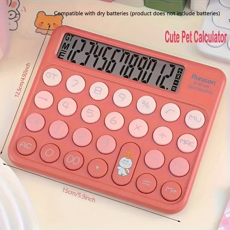 

Дорогой светодиодный дисплей, калькулятор для милых домашних животных, многофункциональный калькулятор с большой кнопкой на экране, красивый офисный калькулятор