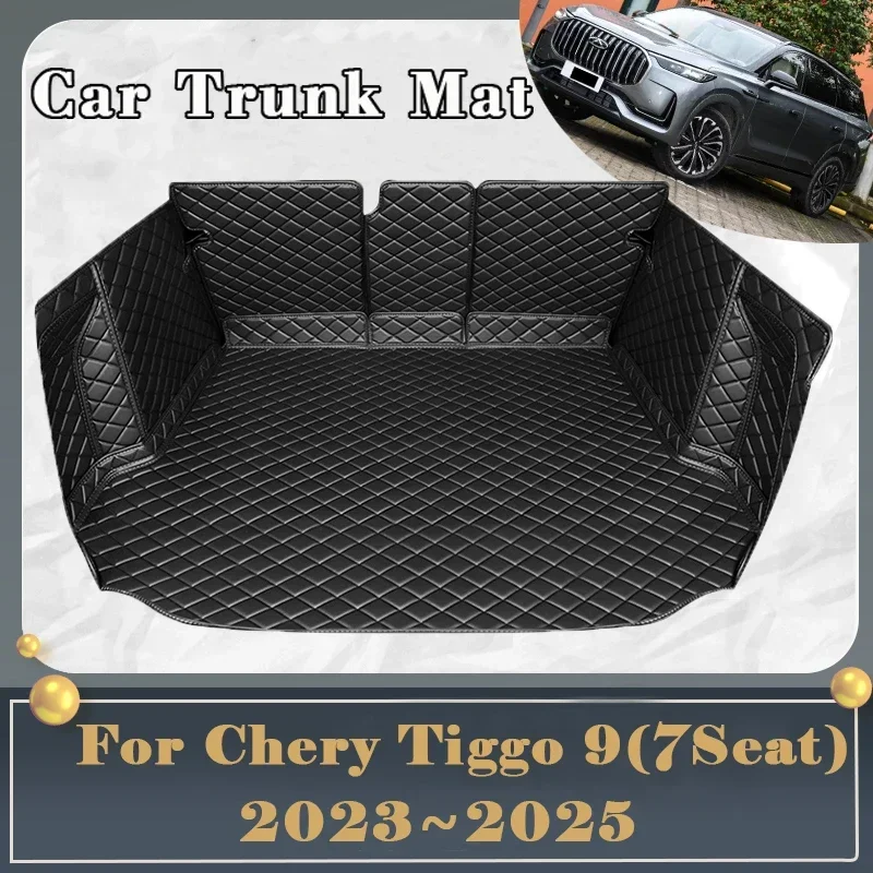 Car Trunk Mat For Chery Tiggo 9 Jaecoo 9 2023 2024 2025 7seat Dirt-resistant Fully Trunk Mat Rear Cargo Tray Car Accessories