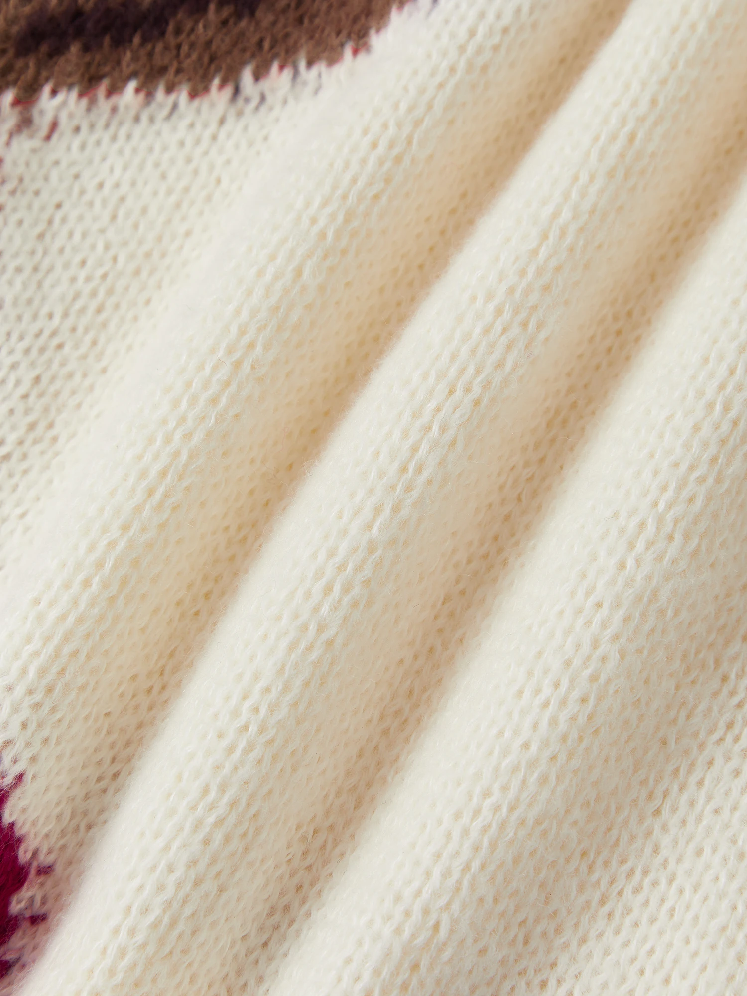 Cardigã feminino aconchegante com botões com padrão cereja e mangas compridas – malhas elegantes para estilo rua outono