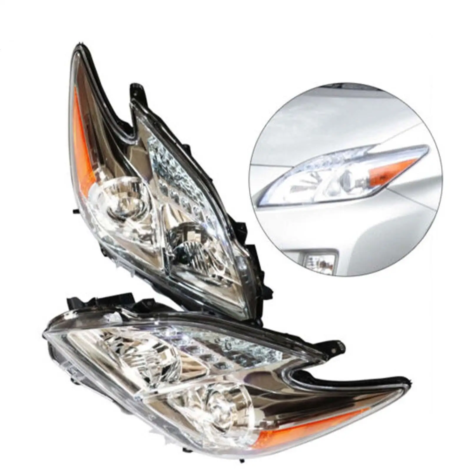 For Toyota Prius 1.8L 2010-2011 Halogen Halogen Headlight Assembly Headlamp Right/ Left Side (Passenger/ Driver Side), RH/ LH