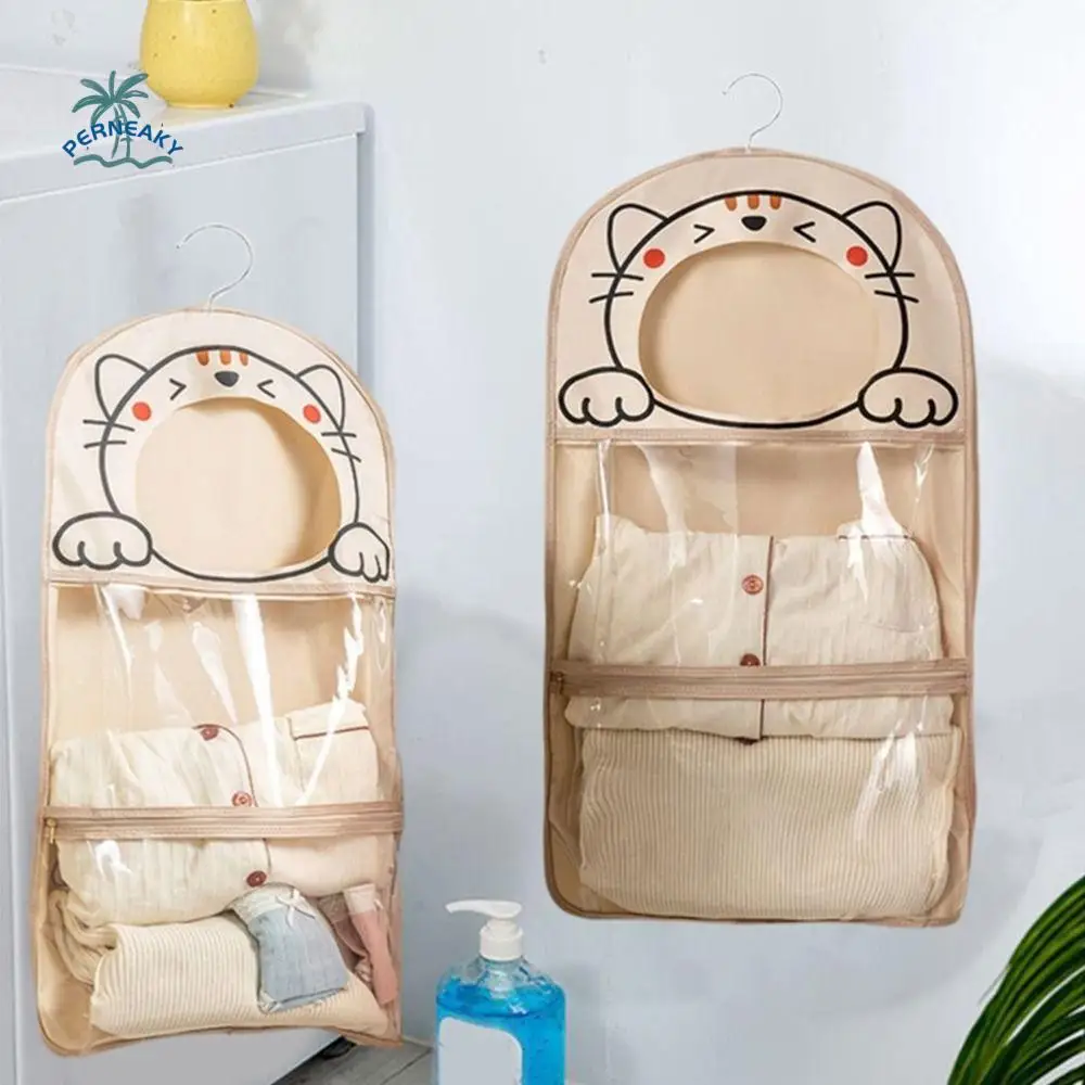 

Cute Wall Mounted Dirty Clothes Storage Bag Waterproof Large Capacity Laundry Bag with Hook Foldable Toy Storage Bags Bedroom