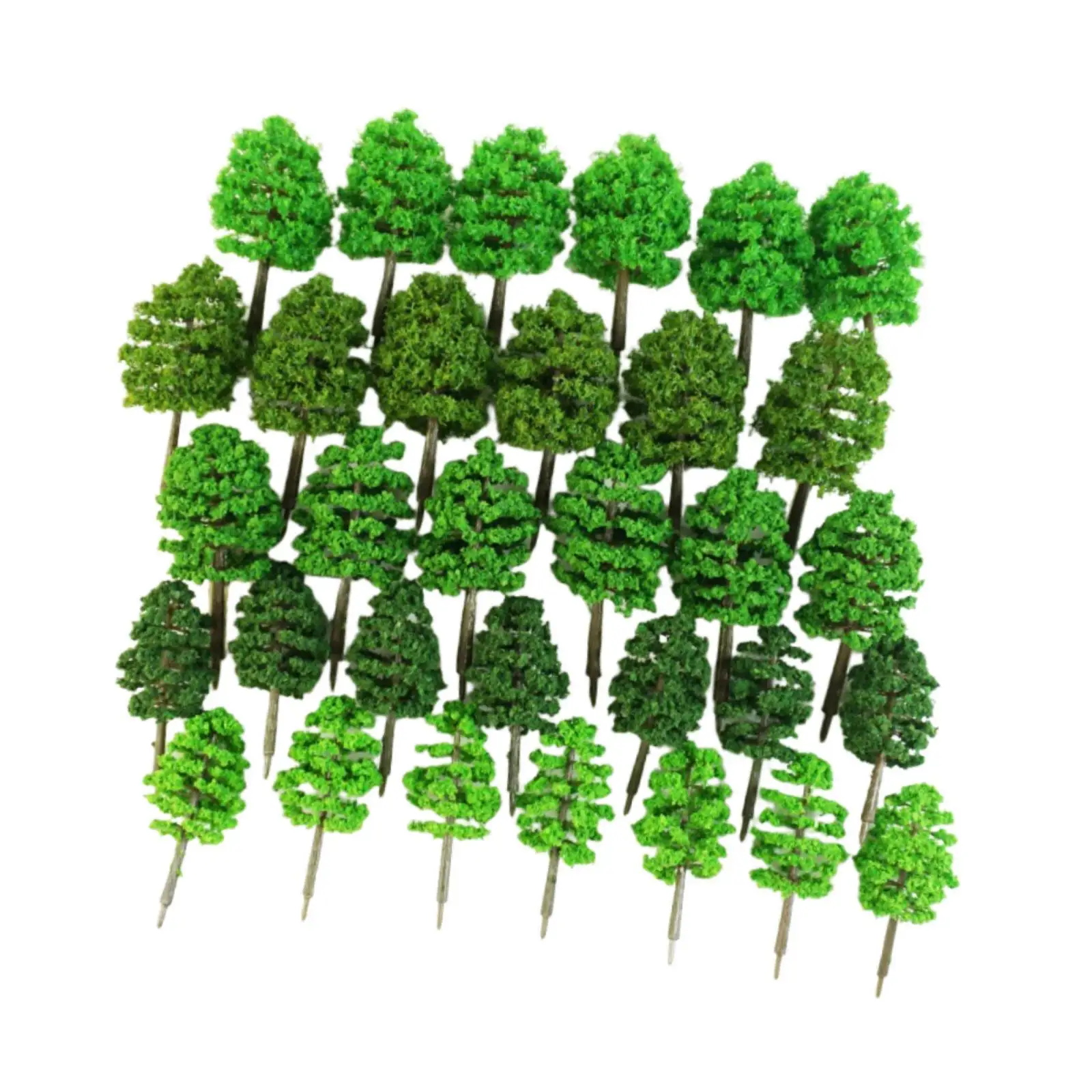 

30Pcs Model Green Trees 2.76inch and 3.54inch Mini for Railway Movie Props