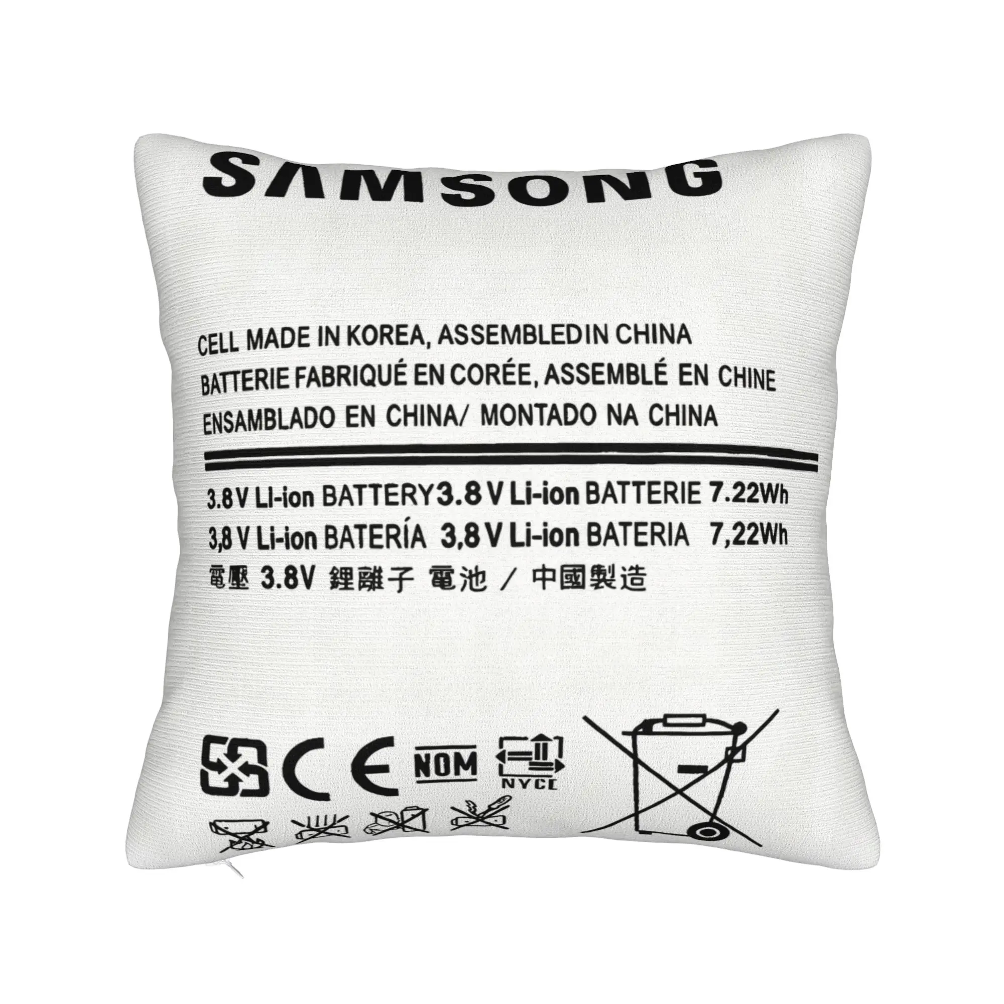 Swollen Battery Premium Square Pillow Case  Cushion Cover Awesome Zippered Decor Pillowcover for Home 45x45cm